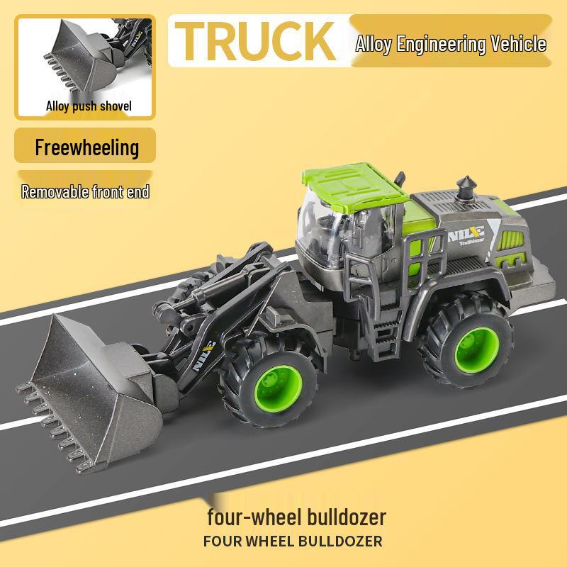 Kids' Inertial Engineering Vehicle Set: Excavator, Bulldozer, Forklift, Loader, Crane Toy Models