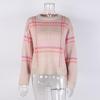 Europäischer & Amerikanischer Karomuster Farbblock Rundhals Pullover Strickware für Damen - Herbst/Winter Stil