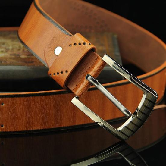 Leather Belt Hollow Colorful Reusable Pin Buckle Belt for Boy