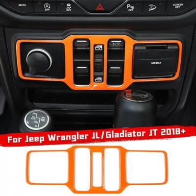 Window Control Switch Button Panel Cover Trim For Jeep Wrangler JL/JT 18+ Orange