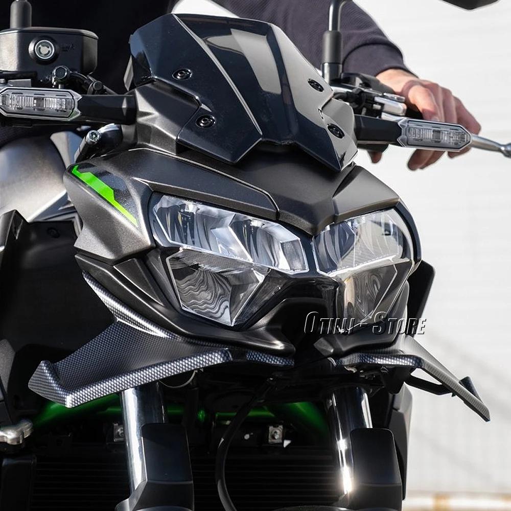 Motorcycle Sport Downforce Naked Front Spoilers Aerodynamic Wing Deflector Kit For KAWASAKI Z650 Z650 Z 650 2021-2025