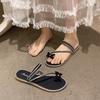 Bow-tie Cool Slippers Women's Outer Wear Summer New Toe Flat Bottom Fashion Sandals
