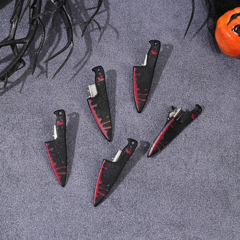 5PCS Halloween Theme Hairpins Funny Axes Shapes Hair Clip For Adults Kids Costume Accessories