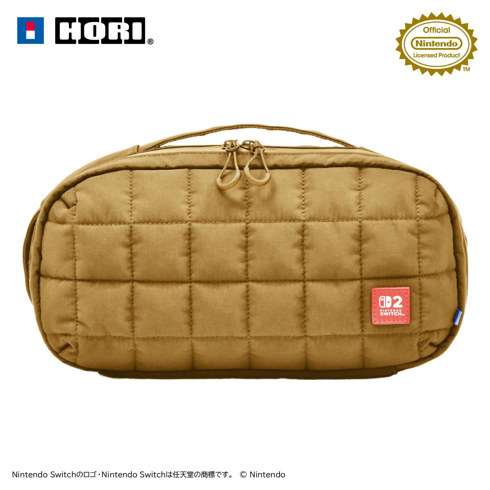 

Лицензированный стеганый средний чехол для Nintendo бежевый как для Switch 2, так и для старого [Продукт Nintendo] Switch™ 2, [Совместимый Switch] бежевый