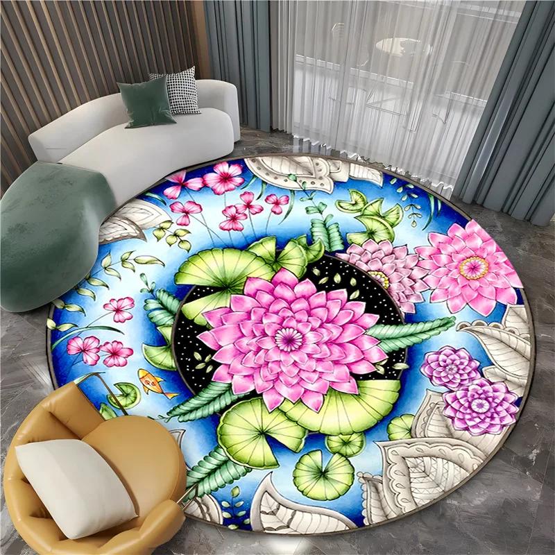 

Yin Yang Divine Dragon Pattern Round Rugs Game Rome Gamer Gift Door Floor Mat Living Room Bedroom Fashion Gaming Carpet Decor Diameter 60cm