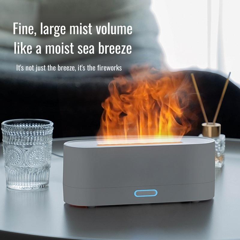 Simulated flame aromatherapy machine humidifier small ultrasonic type 160ml humidifier table aroma diffuser USB power supply