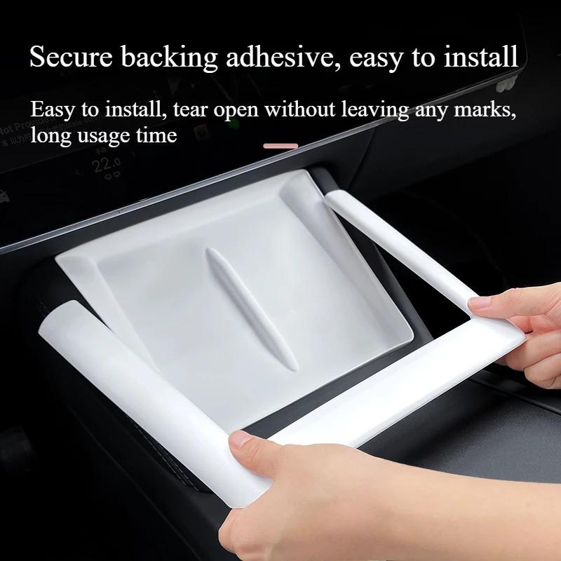 Wireless Charging Decorative Frame for Tesla Model Y Juniper 2026 Central Control Silicone Pad Interior Panel Car Accessories