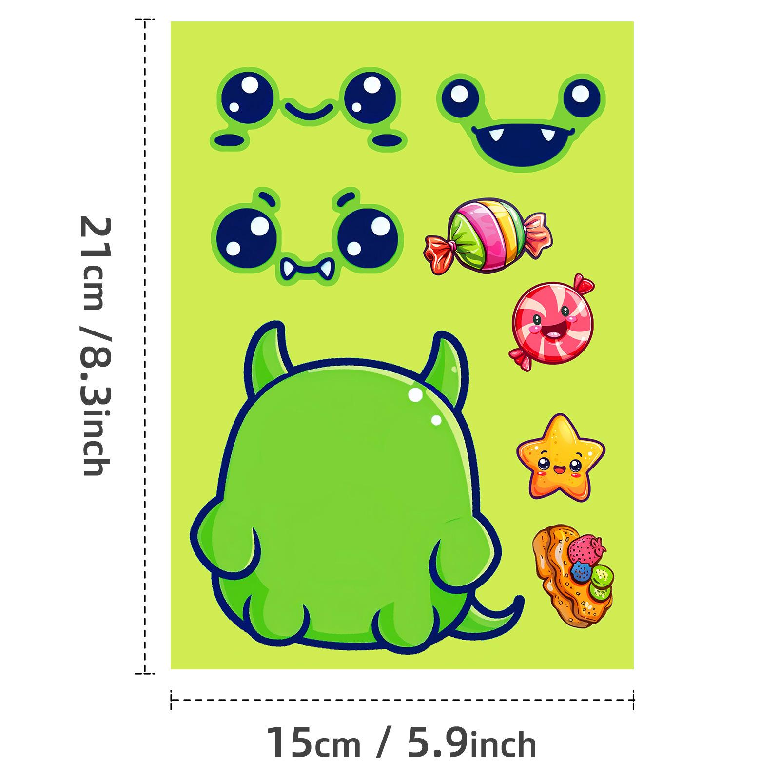 

Boutique 6 Little Monster Diy Face Changing Puzzle Stickers Children S Classroom Enlightenment Interactive Handmade Waterproof Stickers