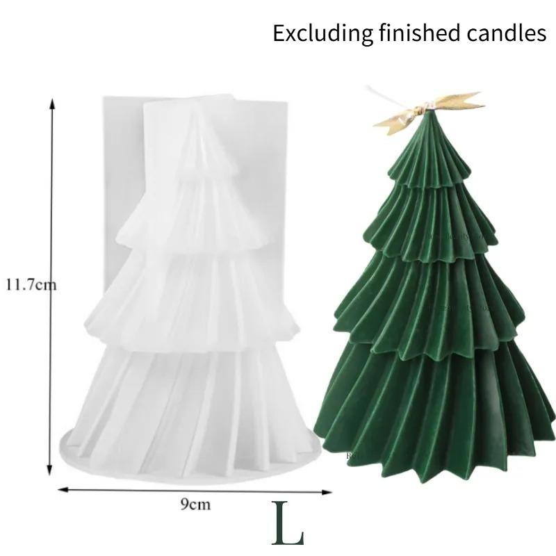 

1PC 3D Christmas Tree Candle Silicone Mold DIY Christmas Candle Making Kit Handmade Soap Plaster Tools Holiday Gifts light green