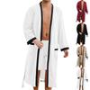 Men's Long Soft Plain Belted Bathrobe Oversized Homewear