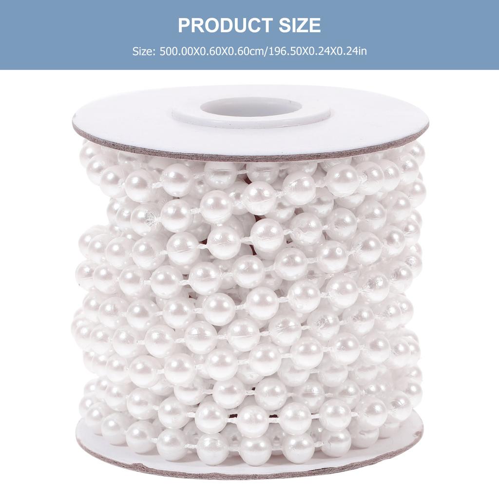 1 Roll Pearl Bead String Garland 5M Artificial Pearls Bead Chain DIY Decor for Wedding Party Home Decoration Festive Craft