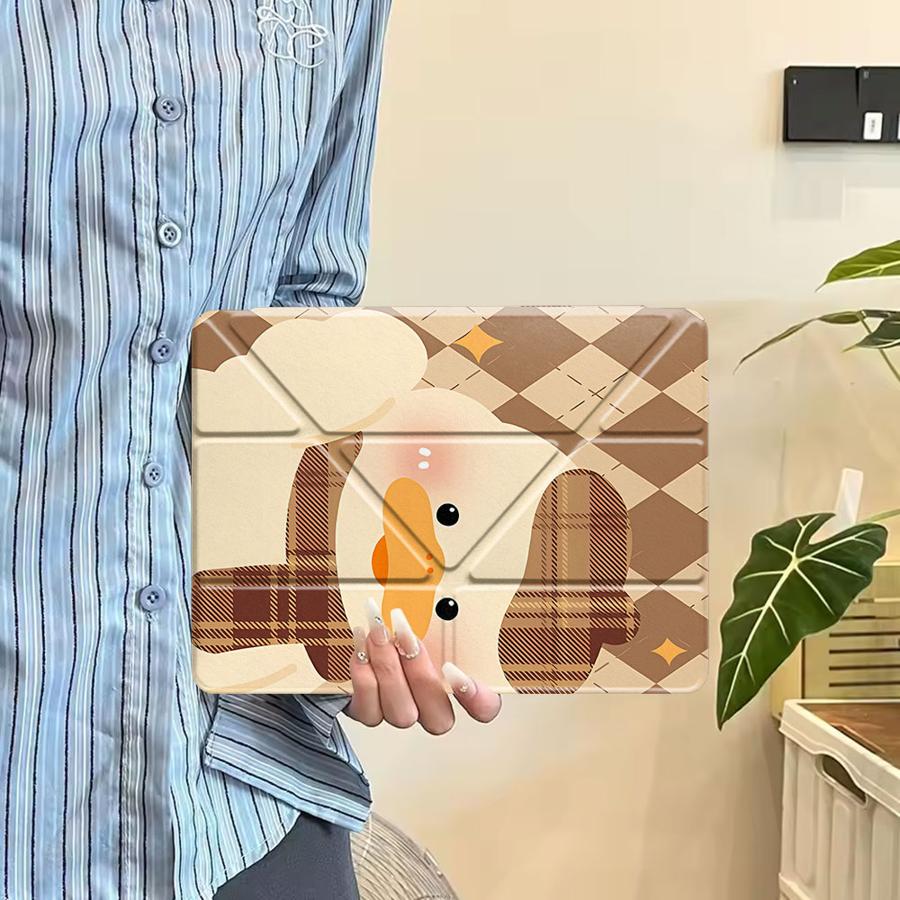 Cute Duck Cool Holder Cover Tablet Case For iPad Air 4 5 M3 M2 1 2 M4 11inch Mini 6 7 Pro 2025 Pro 11th 10th 9th 8th 7th