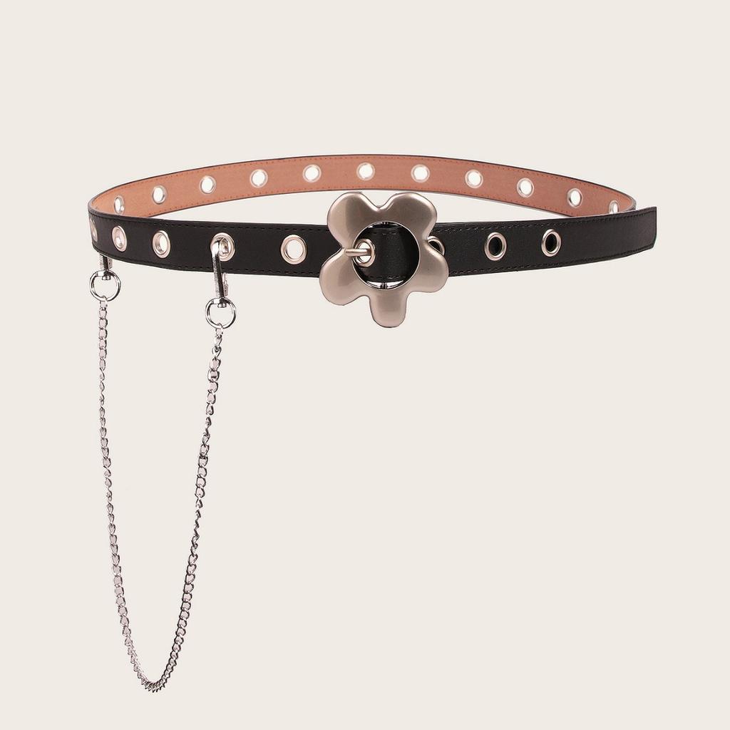 Women's Belt Without Punching Jeans Belt Ins Style Metal Punk Trendy Simple Decoration Student Thin Narrow
