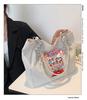 Design Tote Bag New Korean Edition Zipper Canvas Red Large Capacity Versatile Cartoon Blue Personalized Shoulder Bag For Women