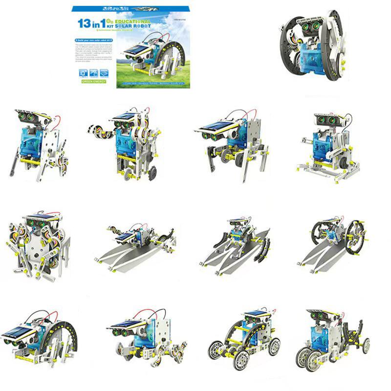 

Solar Powered DIY Science Experiment Kit 13 in 1 Educational Robot Car Assembly Toy with Battery Compartment B