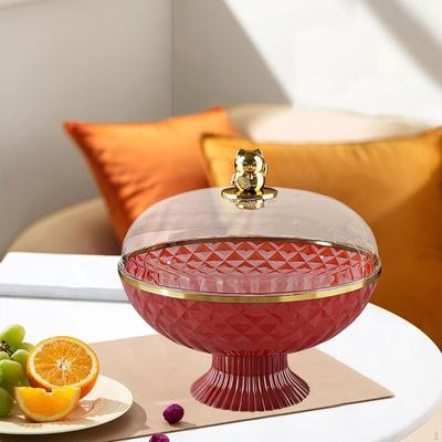 Elegant Fruit Display Bowl with Clear Cover And Drainage System