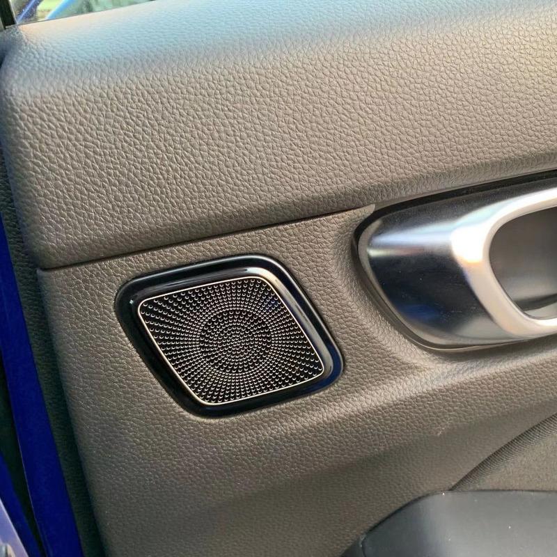 Stainless Steel Car Inner Rear Door Audio Speaker Covers Accessories Stereo Panel Decor For Honda Civic 11th Gen   2024