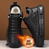 Winter New Velvet Warm Cotton Shoes Leather Surface Low-top Strap-free Foot Cover Outdoor Sports and Leisure Thickened Men's Shoes
