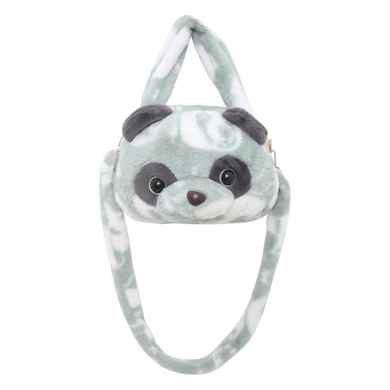 Cute Panda Plush Shoulder Bag With Zipper Closure For Daily Use