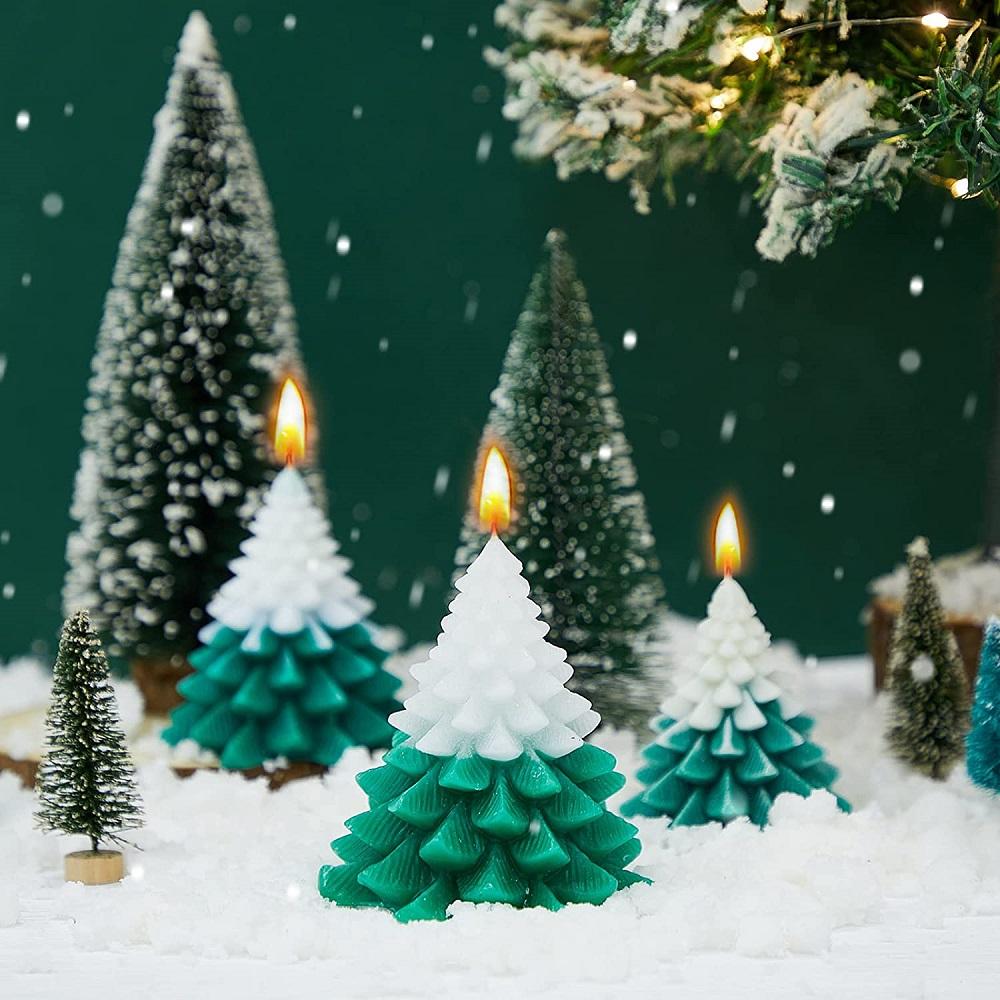 Christmas Tree Shaped Candles Decorative Candles Natural Wax Candle Holiday Gifts