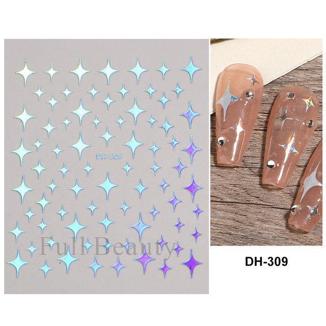 Nail Art Sticker, Little Spirit Snake, Moon, Mango, Gold And Silver, Black And White Snake Cartoon Nail Sticker.