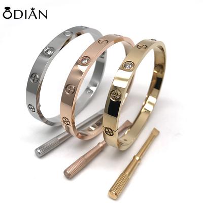 Luxury Brand Jewelry Fashion Stainless Steel Cross Charm Luxury Jewelry LOVE Bangle SCREW Bracelets Couple Gift