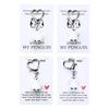 4er-Pack entzückende Pinguin-Schlüsselanhänger mit Umarmungskarten Harz-Tier-Accessoires Perfekt für Paare und Freunde