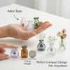 5/8pc Miniature Glass Vases with Faux Flowers Fridge Magnets Set, Artificial Plants Refrigerator Magnet for Kitchen Office Decor