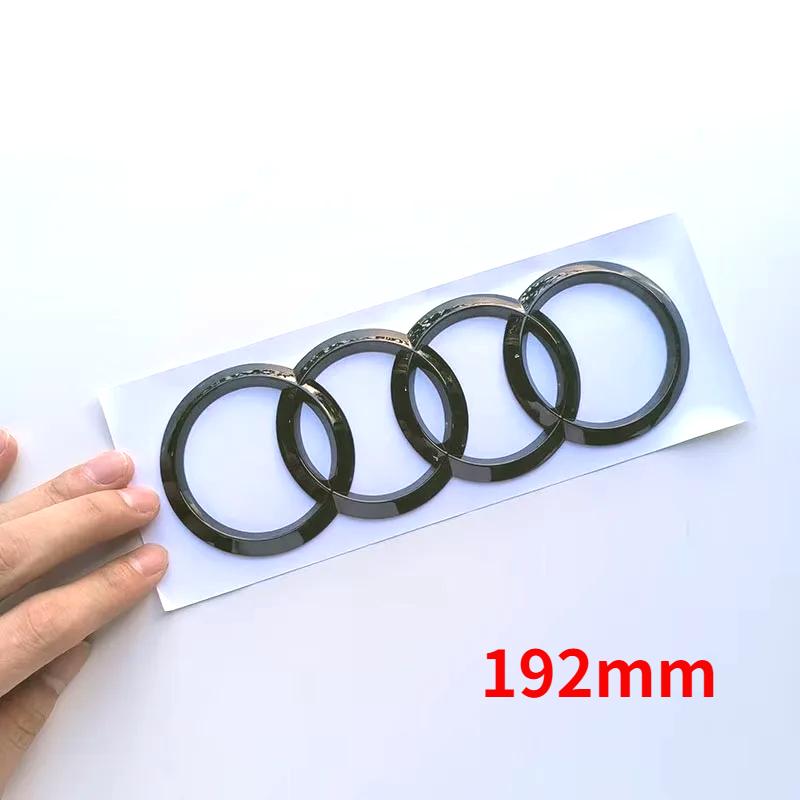 For S S6 2012-2018 2019-2024 4Ring logo Glossy Black Car Hood Front Emblem Rear Trunk Badge Modified Sticker Replacement