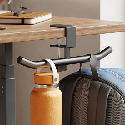 Verstellbarer Schreibtischhaken Kein Bohren erforderlich Kohlenstoffstahl Aufbewahrungshaken Verschiebbar Tisch Rucksack Headset Aufhänger Für Büro Zuhause Studenten