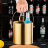 3L Double-Layer Insulated 304 Stainless Steel Ice Bucket with Thickened Handle for Wine & Beer