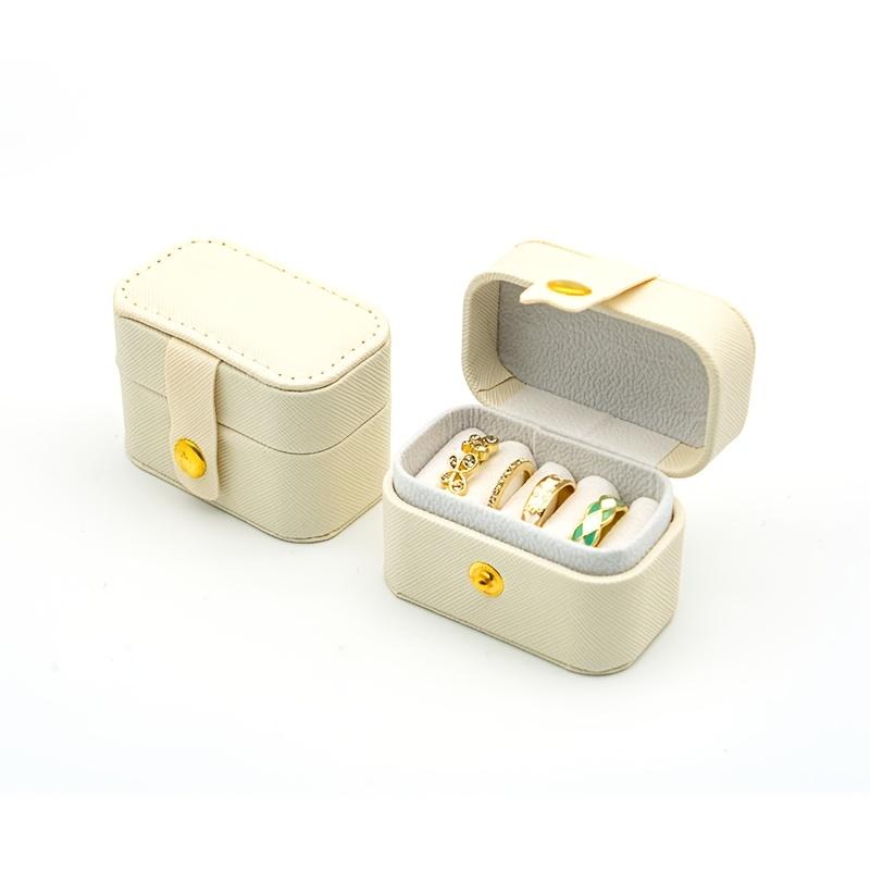 Light Luxury Mini Jewelry Box, Portable Dustproof Ring & Earring Storage Case for Travel and Home Use