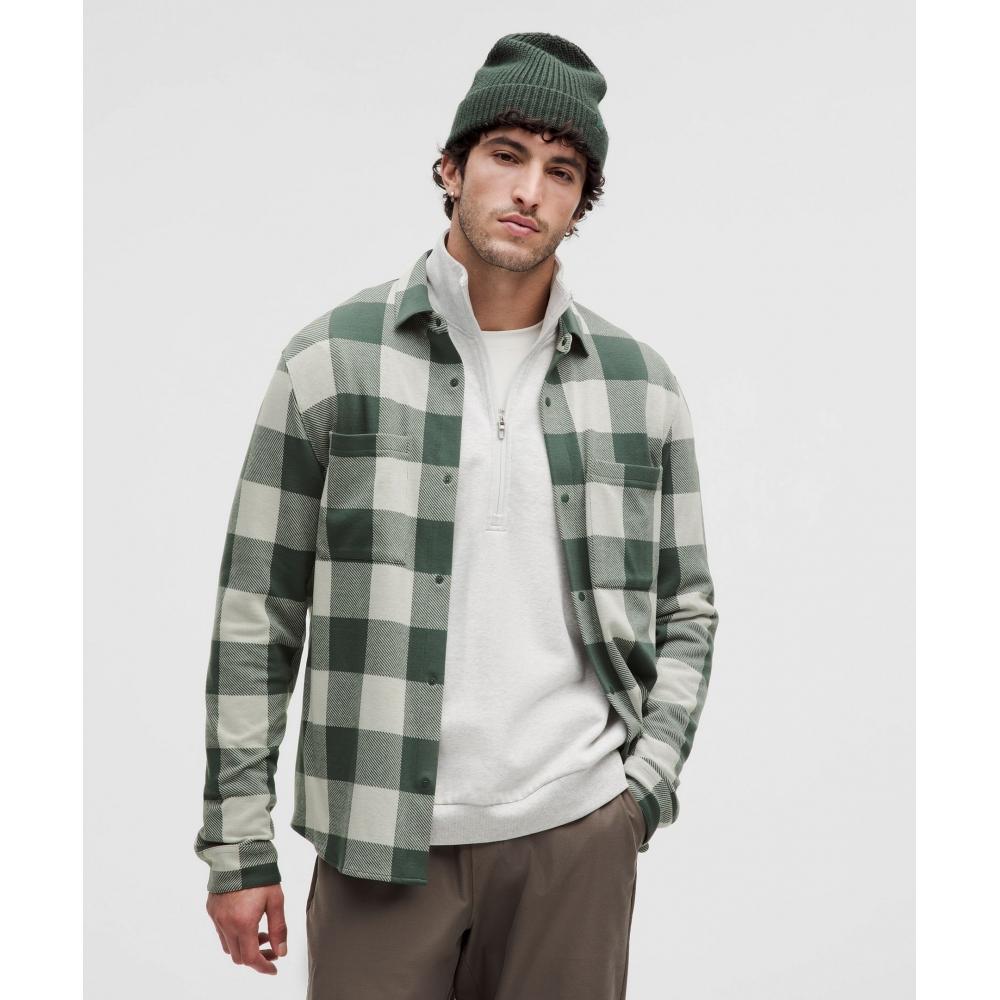 

Lululemon Soft Knit Overshirt Check Plaid Dark Forest Bone XS