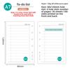 A7 50Sheets Loose Leaf Notebook Refill Spiral Binder Inner Page Weekly Monthly To Do Line Grid Inside Paper Stationery