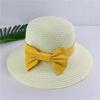 Straw hat lady summer bow seaside summer versatile sun hat breathable hat beach hat