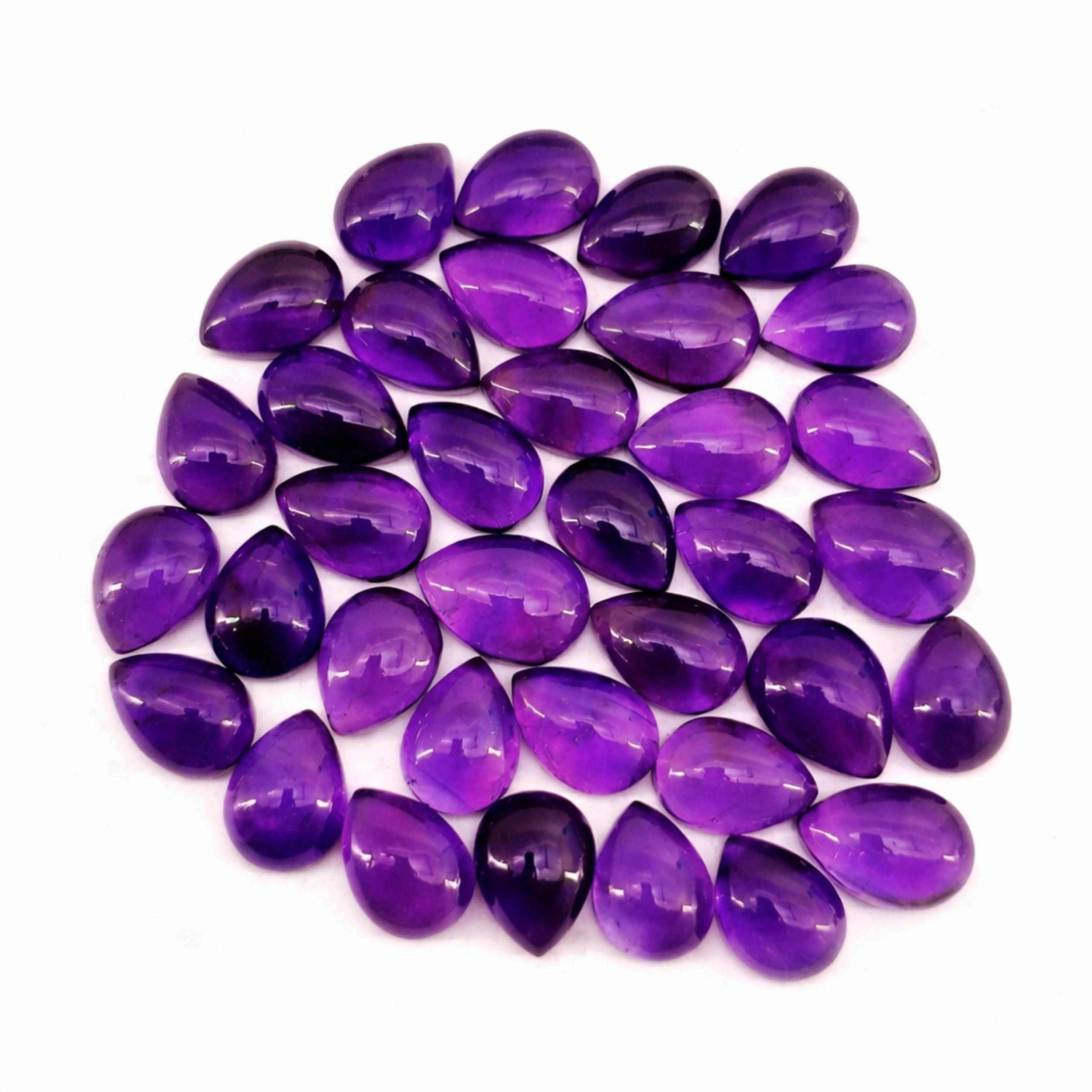 

Amethyst Pear Cabochon Lot 18x16mm – Purple Gemstone Cabochons, Polished Crystal for Jewelry Making 1 Piece фиолетовый