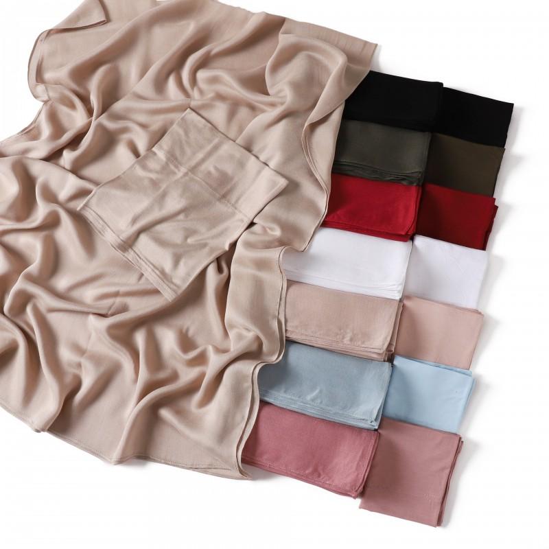 Premium Solid Color Modal Rayon Scarf With Matching Beanie Set Lightweight Wrap Shawl All