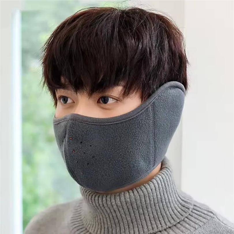 Winter Unisex Warm Fleece Mask Windproof Cycling Facemask Anti Dust Reusable Outdoor Sports Thermal Headwear Half Face Mask