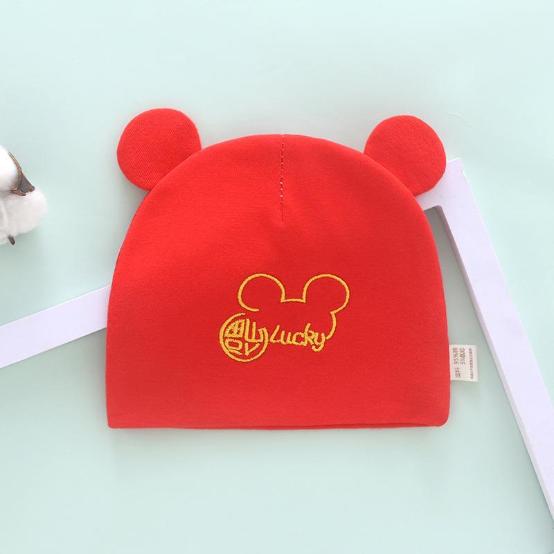 Pure Cotton Double Layer Newborn Hat for 0-3 Months, Suitable for Autumn/Winter