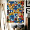 Hedgehog Sonic Speed Wall Hanging Printed Fabric Blanket Decorative Tapestries for Bedroom Living Room Home Decor