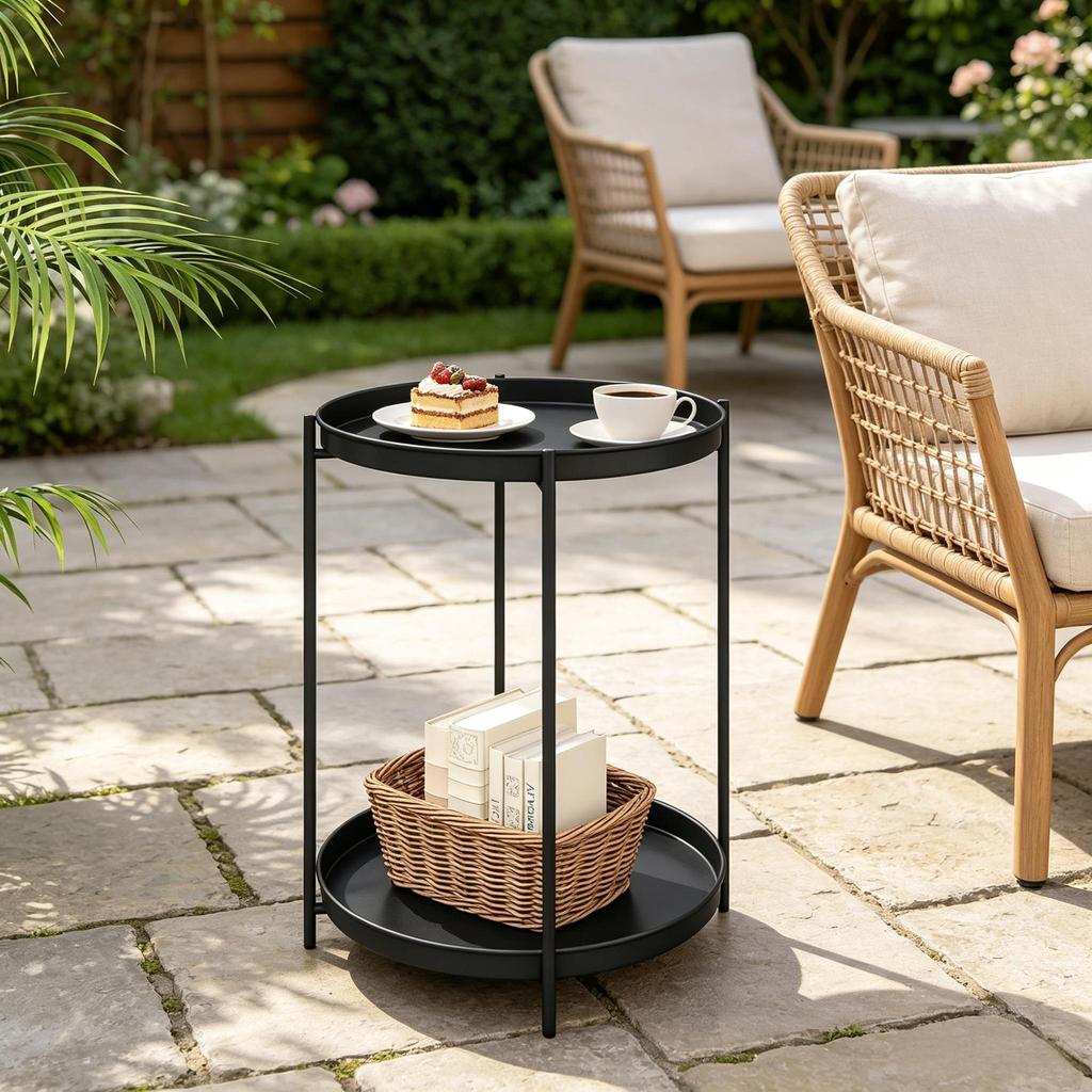 Chic Sofa Table, Storage Side Table, Stylish Sofa Table, Round Coffee Table, Nightstand, Plant Stand (only with sofa table)