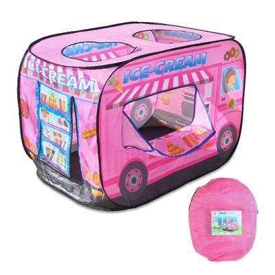Children'S Indoor And Outdoor Folding Car Tent Storage Toys, Pink Ice Cream Dessert Tent Climbing Playhouse