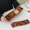 Curved Design Wooden Snack Tray Portable Nut Platter Durable Dipping Plate  Office Snacking