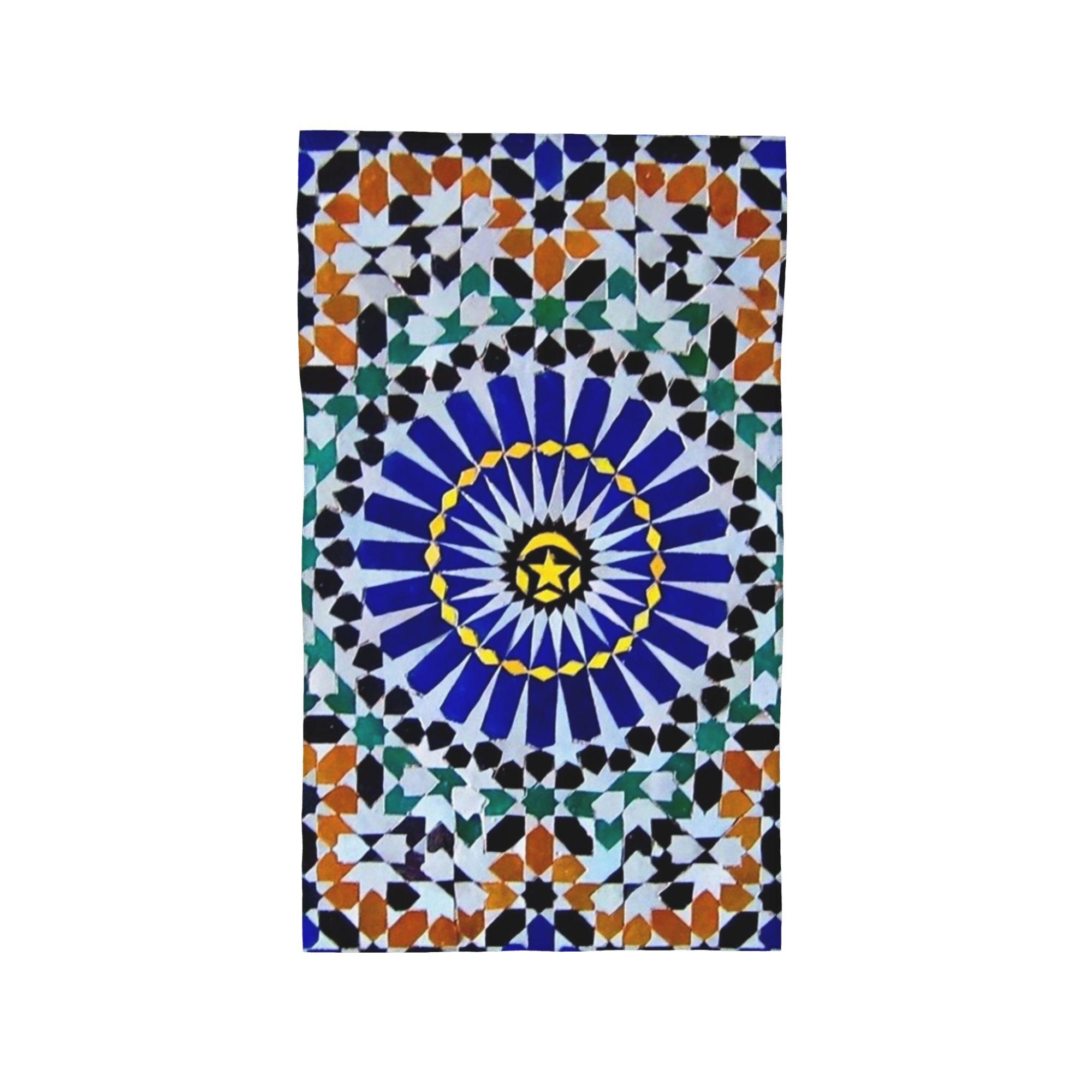 

Arabic tiles Moroccan Mosaic Soft Face Towel Quick Dry Pool Bath Cotton Towels Breathable W30*H60(CM)