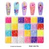 Fluorescent AB Resin Flat-Back Rhinestones for Nail Art - Mixed Sizes