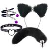 Cute Fox Tail Anal Plug Set Cat Ears Headband Nipple Clip Neck Collar Erotic Cosplay Toys For Women Intimate Play