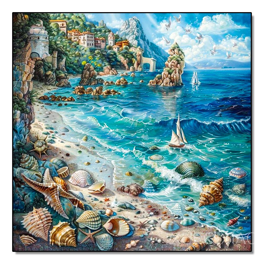 DIY Plná kulatá/čtvercová vrtačka Krajina Diamantová malba 5D Venkovská scenérie Domácí dekorace Umělecké řemeslo Kamínky Sada pro křížkovou výšivku