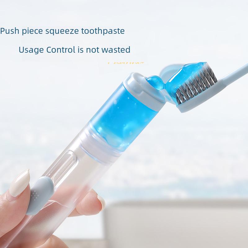 Portable All-in-One Travel Toothbrush & Toothpaste with Soft Bristles - Mini Folding Set for Orthodontic Care