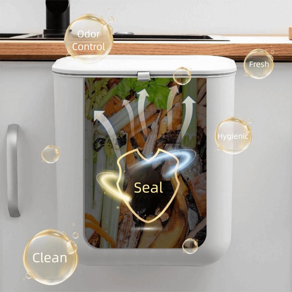 No-Hole Wall Hanging Rubbish Bin 7/11L Kitchen Storage Box Compact Bathroom Trash Can Kitchen