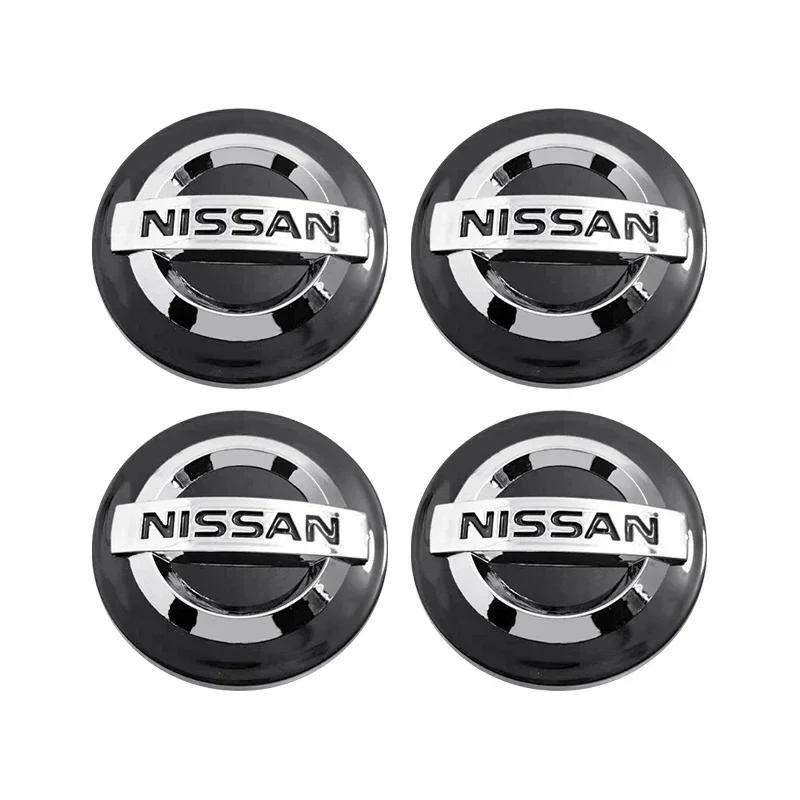 2025 For Nissan 4pcs 54mm 60mm Car Wheel Hub Center Caps Rim Cover Badge Emblem Exterior Styling For Nissan J10 Trail Tiida Tean